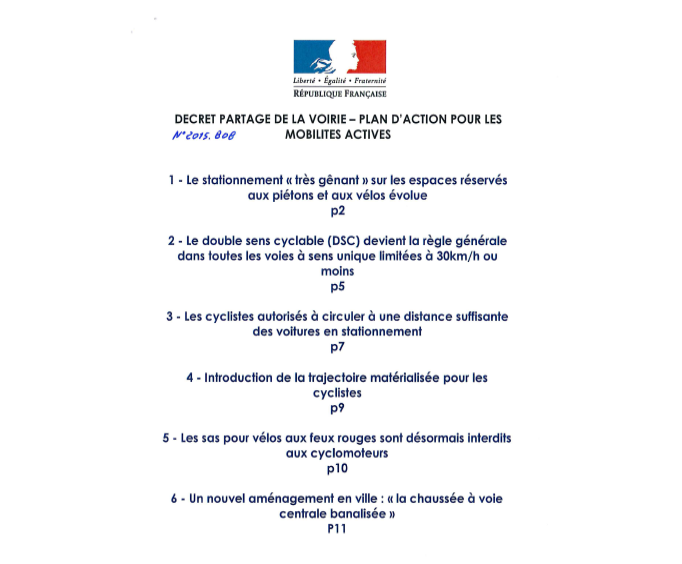 Partage de la voirie - Mobilités actives