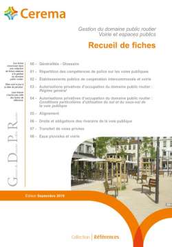 Gestion du domaine public routier : recueil de fiches techniques - MAJ