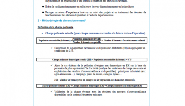 Préconisations concernant le dimensionnement des stations d'épuration publiques