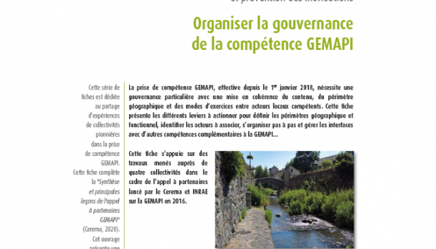 Organiser la gouvernance de la compétence GEMAPI
