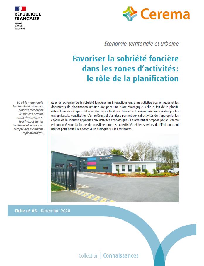 Favoriser la sobriété foncière dans les ZA : rôle de la planification