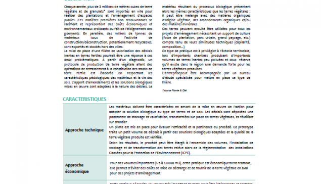 Mise en place d'une filière territoriale de production de terre végétale à partir de déblais inertes