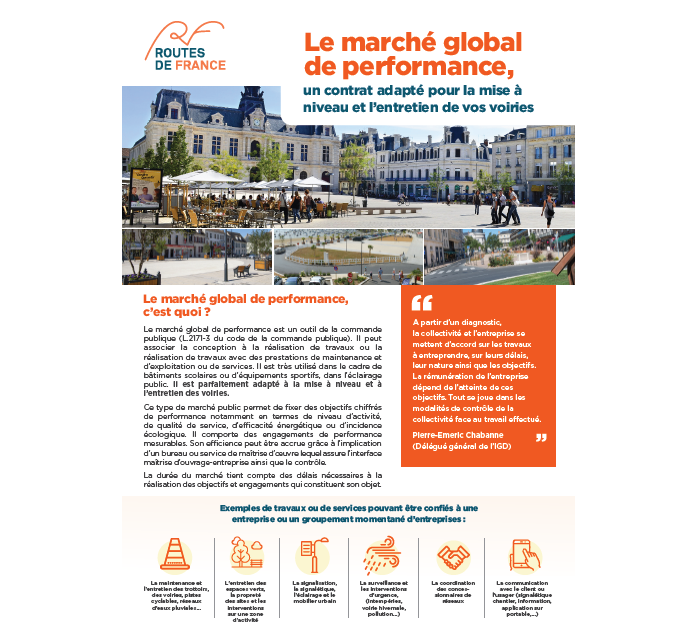 Le marché global de performance, un contrat adapté à la mise à niveau et l'entretien de vos voiries