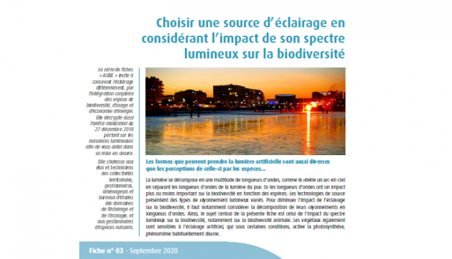 Aménagement, Urbanisme, Biodiversité, Eclairage