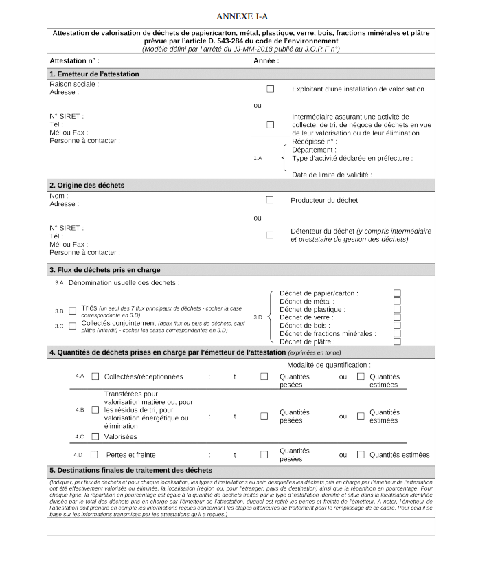 Le format d'attestation de tri est officiel !