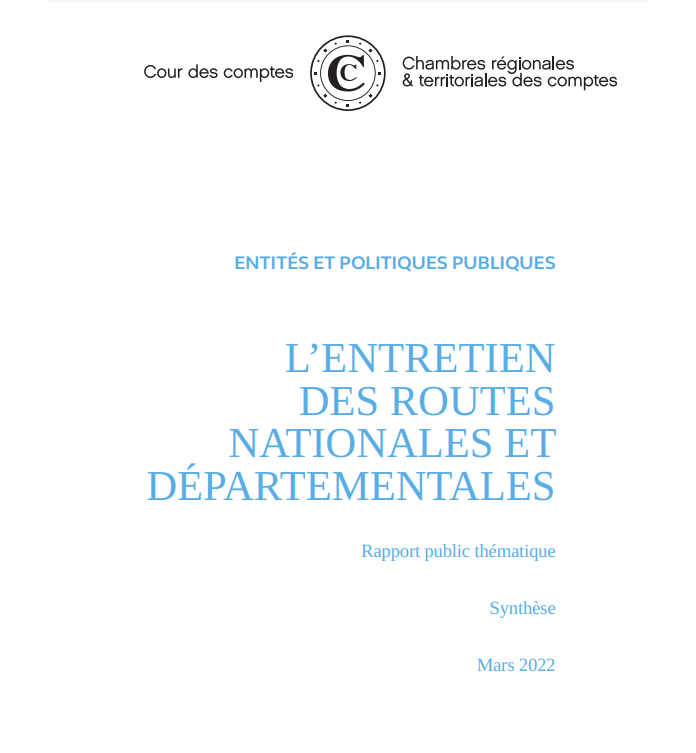 Entretien des routes nationales et départementales