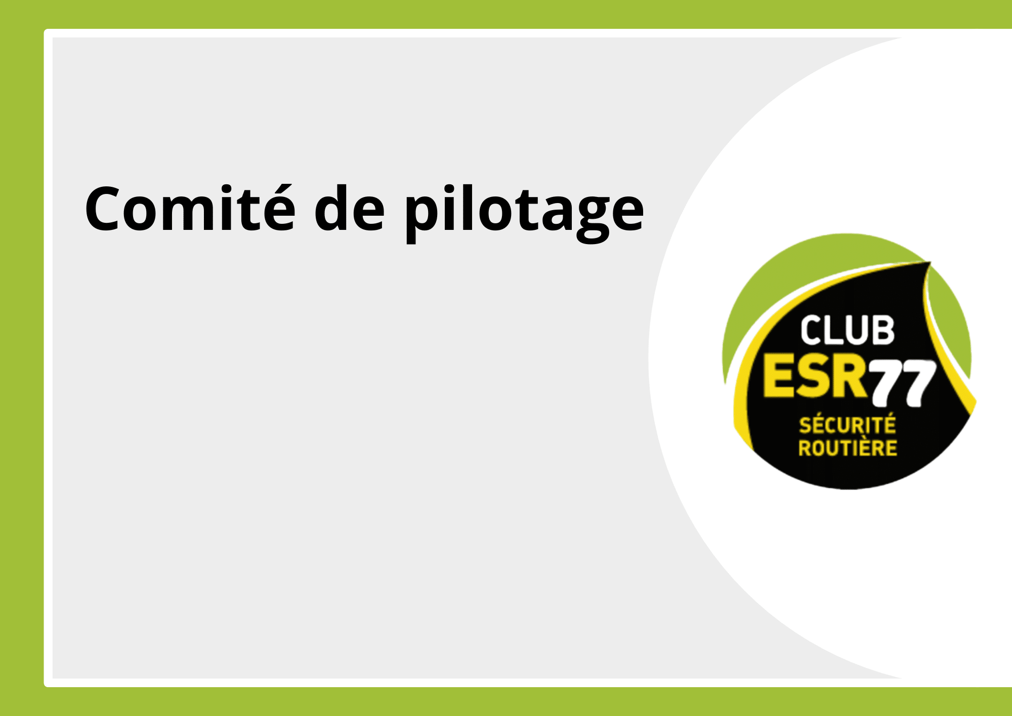 27 janvier 2026- Comité de pilotage du Club ESR77